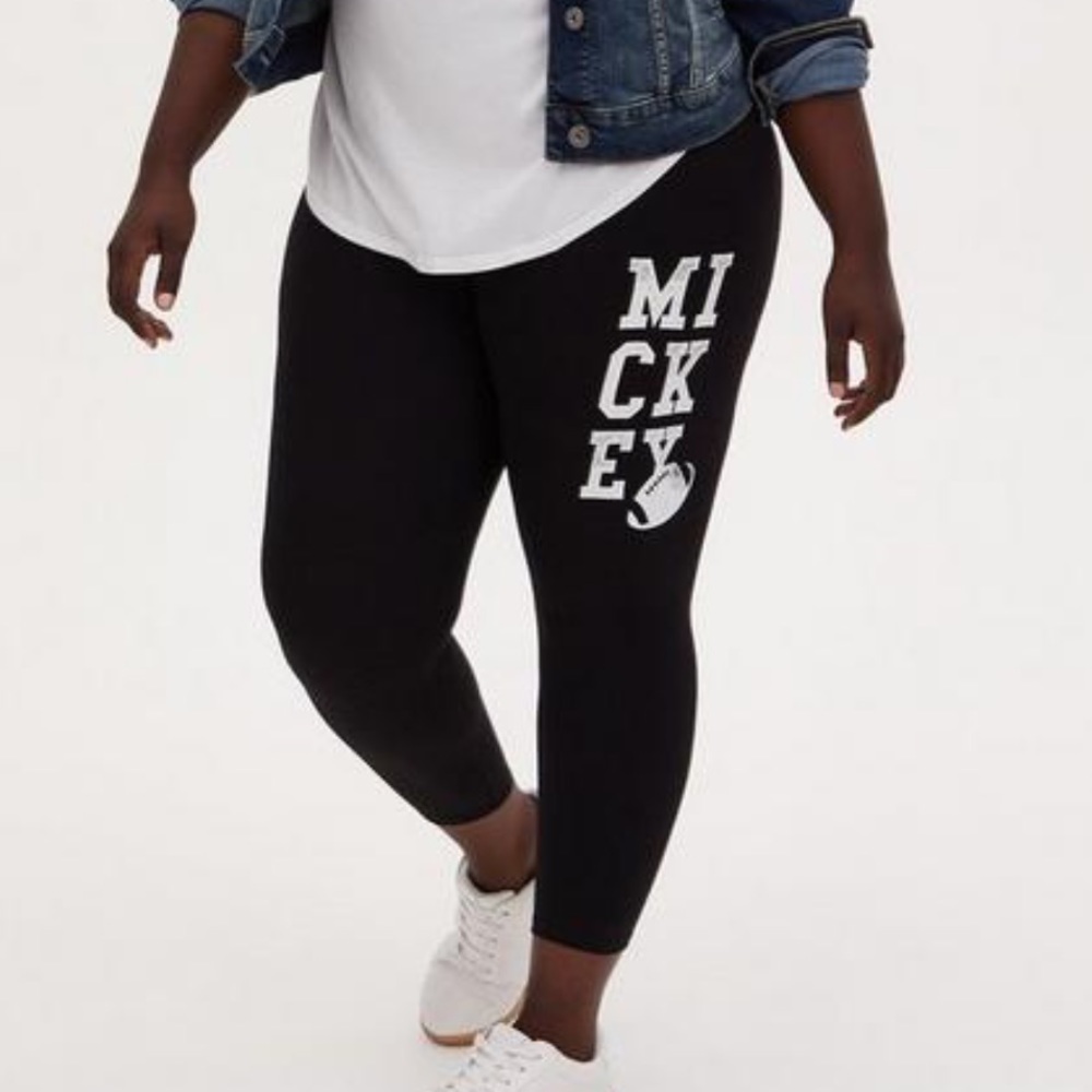 Torrid Disney Mickey Mouse Ready Set Go Black Crop Legging